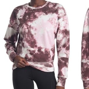Z by Zella S burgundy tie dye crew neck sweatshirt